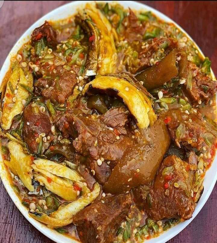 Okro with Fish and Goat Meat