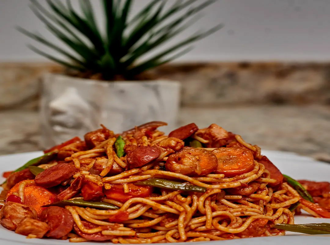 Pasta serving with vegetables What a way to round off the day.. Stop by to have an experience..